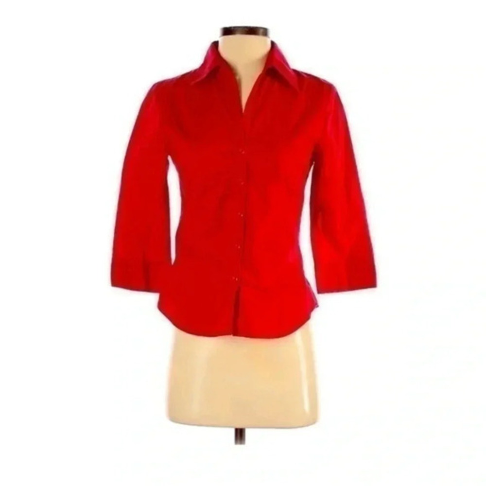 H&M women shirt red size 4 EUC 3/4 sleeve
